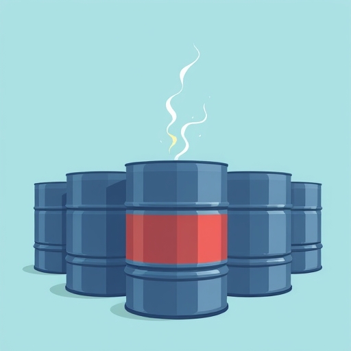 Illustration of oil barrels