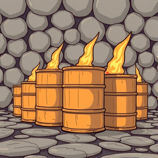 Illustration of oil barrels