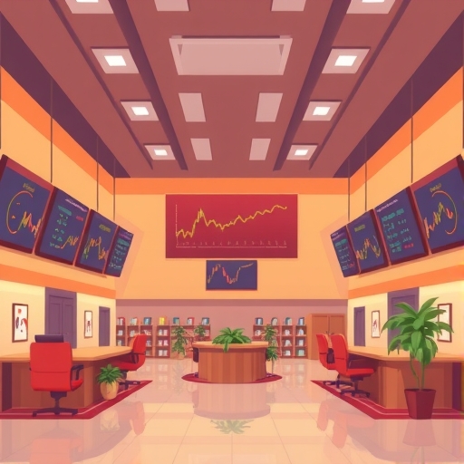 Illustration of a trading floor