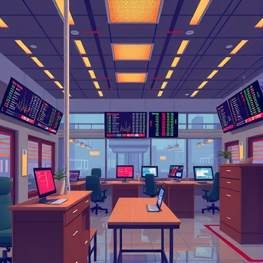 Illustration of a trading floor
