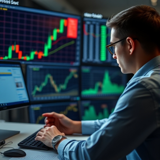 A trader analyzing charts