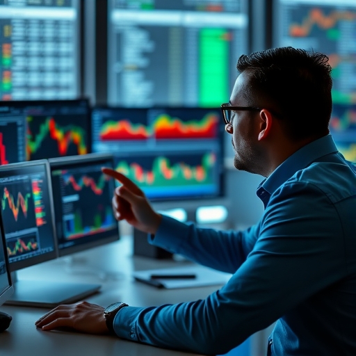 A trader analyzing charts