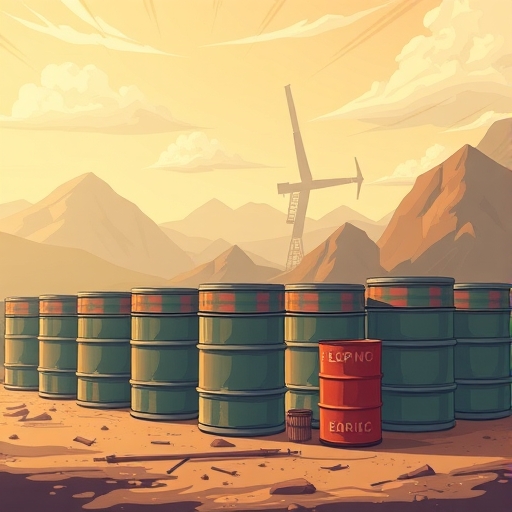 illustration of oil barrels