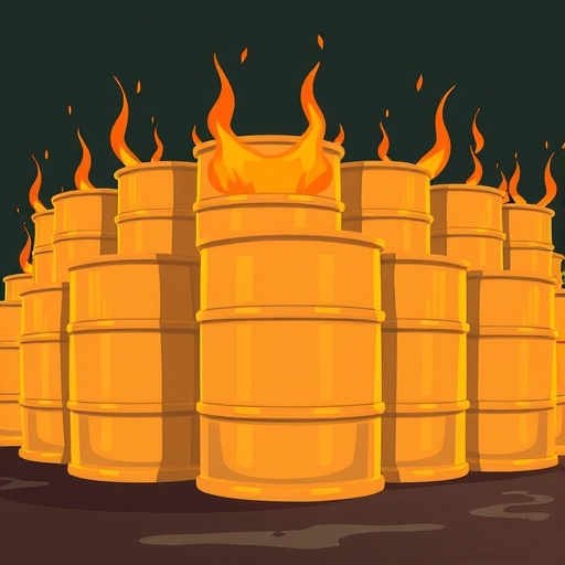 illustration of oil barrels
