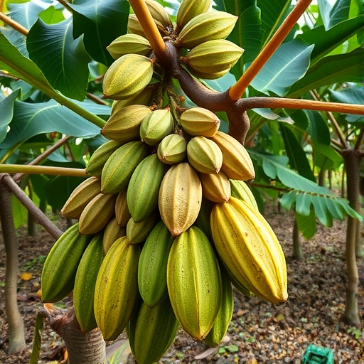 cocoa beans harvesting