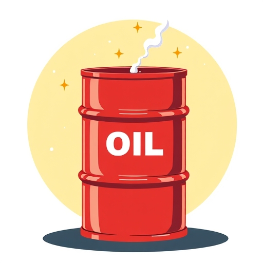 A crude oil barrel illustration.