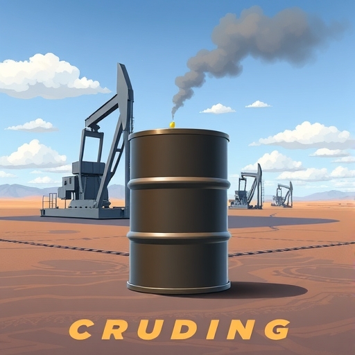 A crude oil barrel illustration.