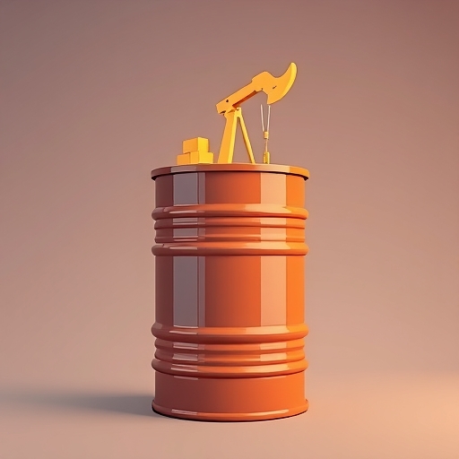A crude oil barrel illustration.