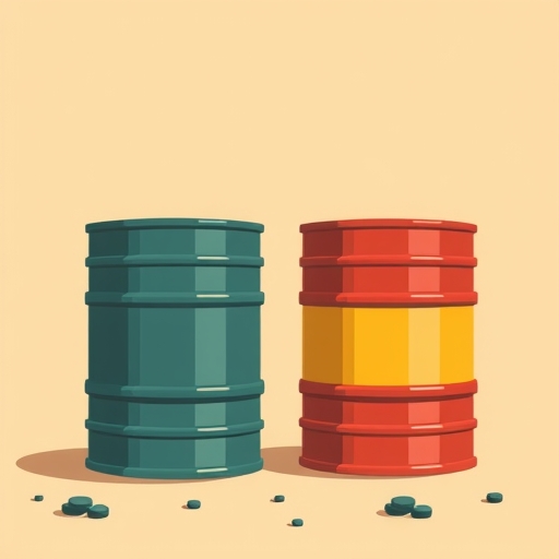 Crude oil barrels illustration
