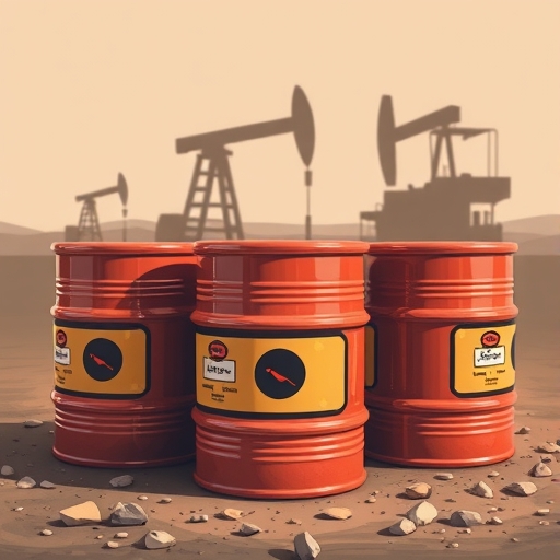 Crude oil barrels illustration
