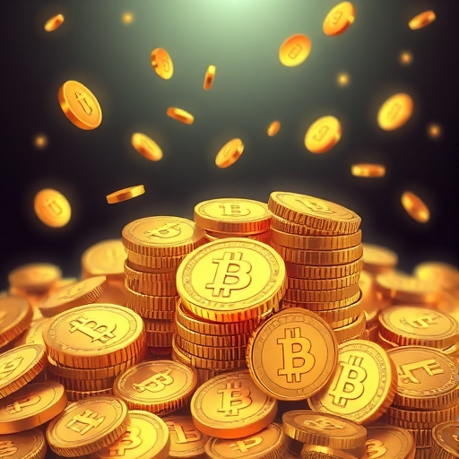 Gold coins illustration