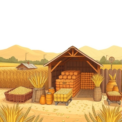 Illustration of grain market activity.