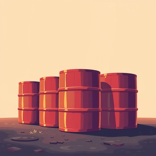 Illustration of oil barrels