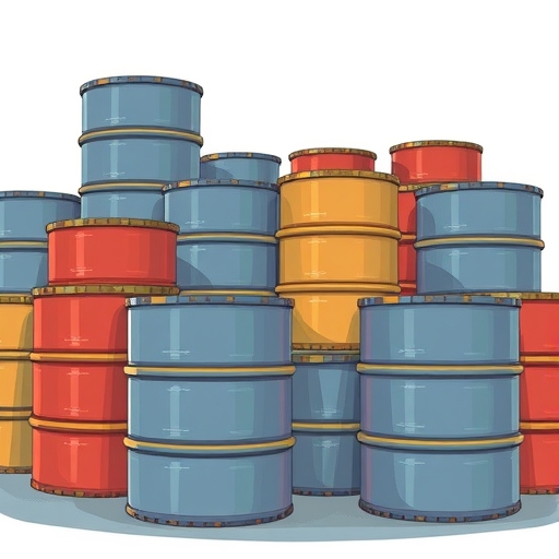 Illustration of oil barrels