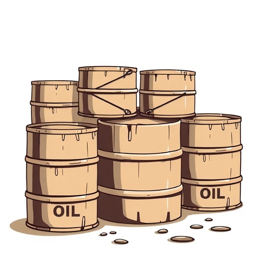 Illustration of oil barrels