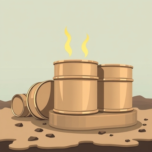Illustration of oil barrels