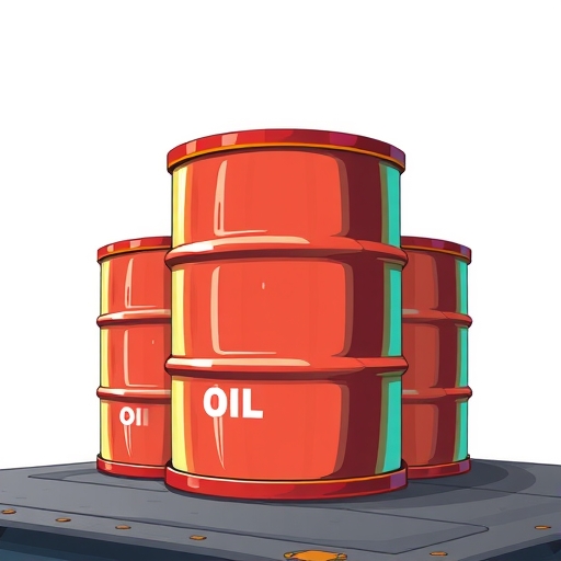 Illustration of oil barrels.