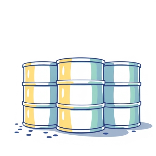 Illustration of oil barrels.