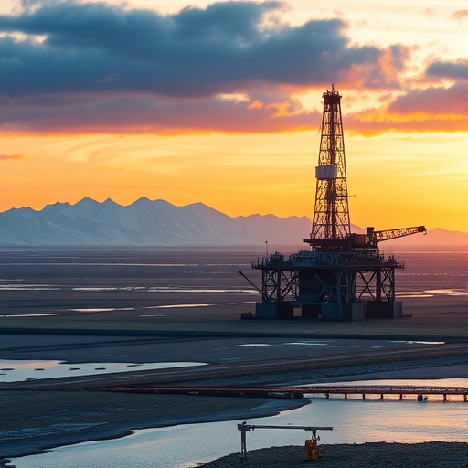 An oil rig landscape.