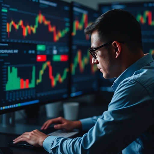 A trader analyzing charts.