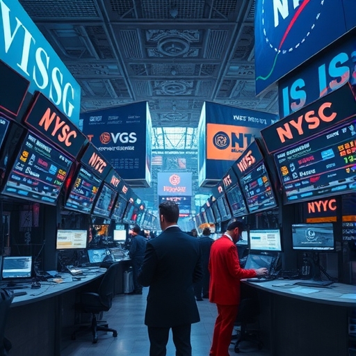 A trading floor scene.