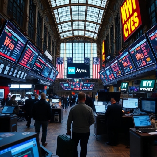 A trading floor scene.