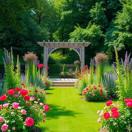 A beautiful garden scene.