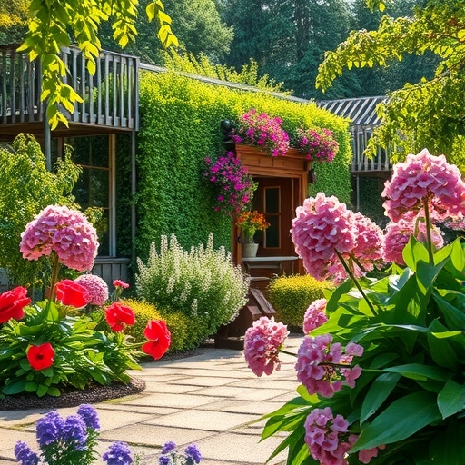 A beautiful garden scene.