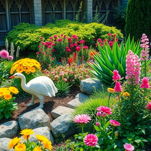 A beautiful garden scene.