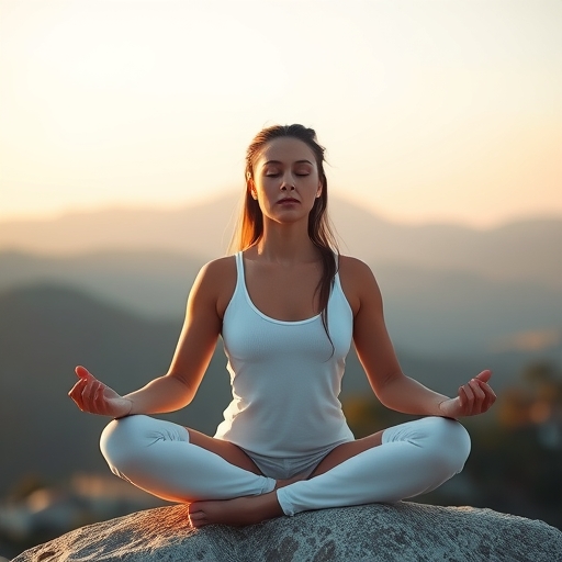 A calm person meditating.