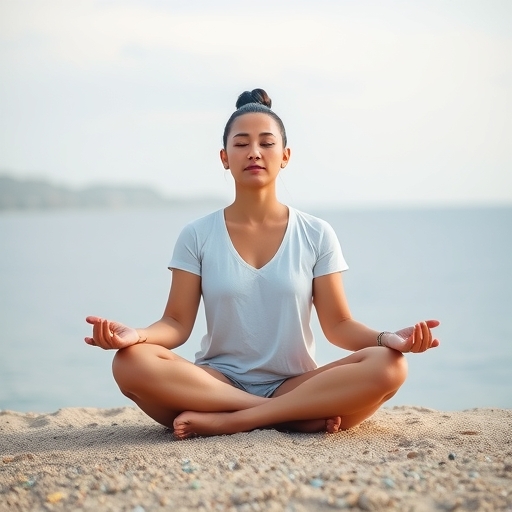 A calm person meditating.