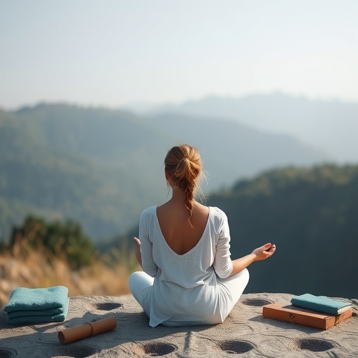 A calm person meditating.