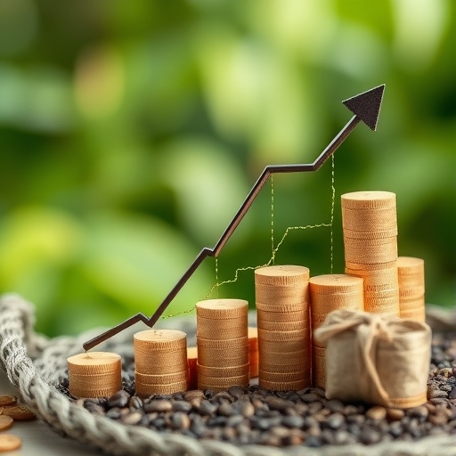 Visual representation of commodity market growth.