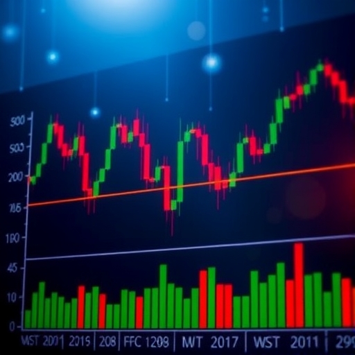 A commodity trading chart showing a sharp price drop.