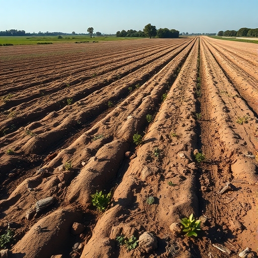 farmland with dry soil