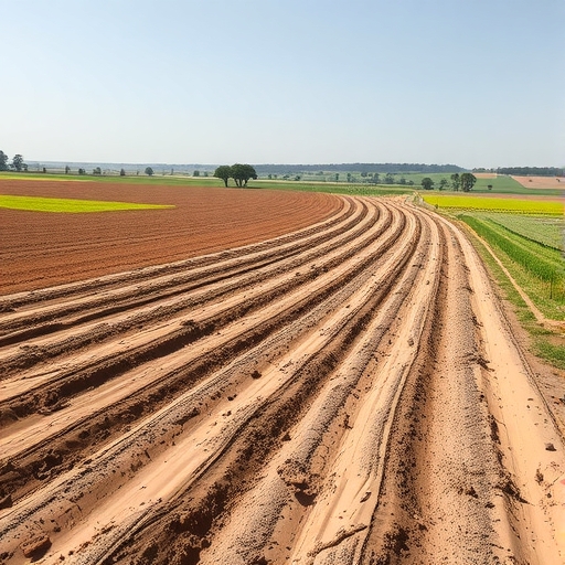 farmland with dry soil