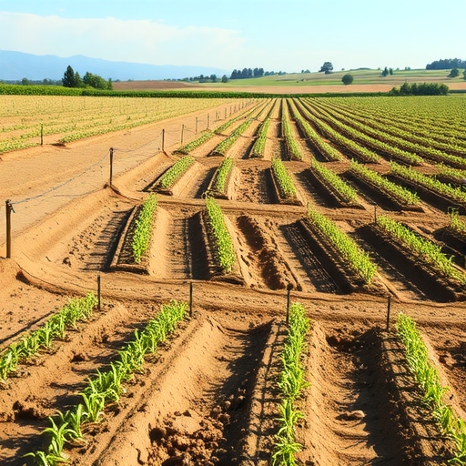 farmland with dry soil