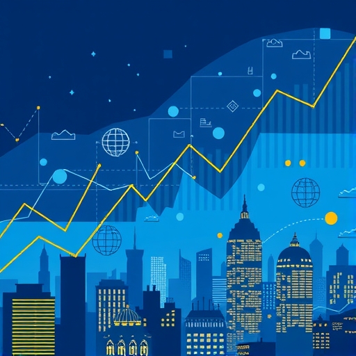 Abstract depiction of future market trends.
