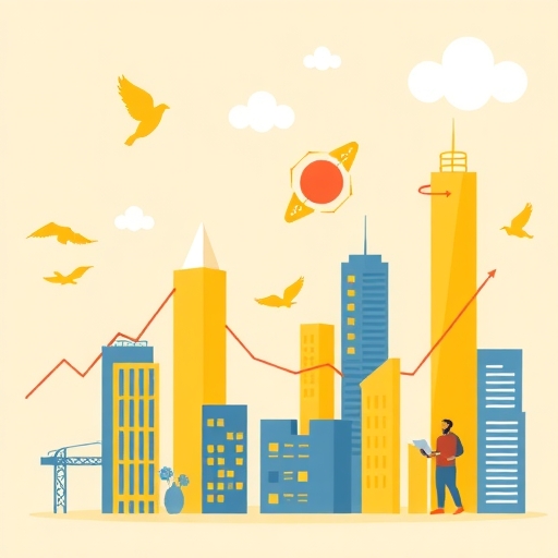 Abstract depiction of future market trends.