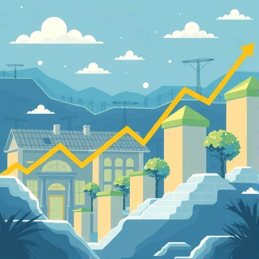 Illustration of increasing prices and economic decline.