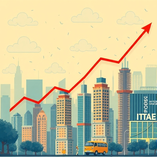 Illustration of prices increasing alongside slowing economic activity.