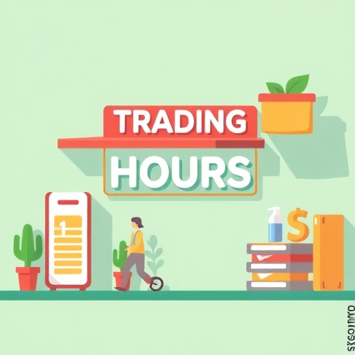 Trading hours concept with market data.