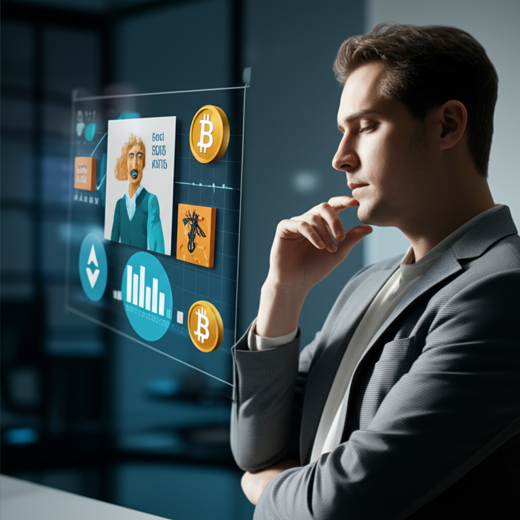 Investor analyzing tokenized assets