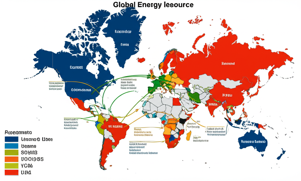 Global energy map highlighting the United States' growing influence in oil and gas markets