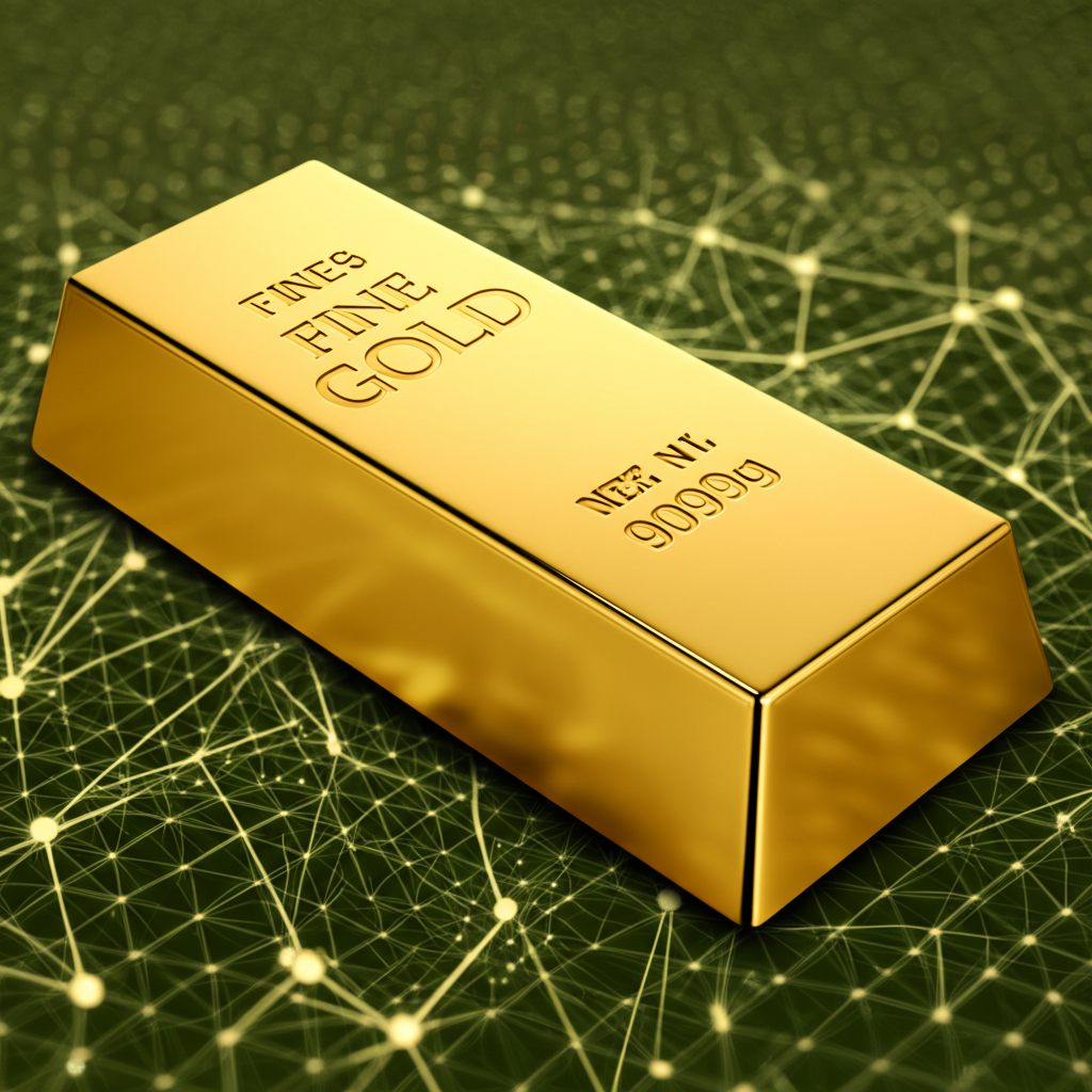 Digital gold bar on blockchain