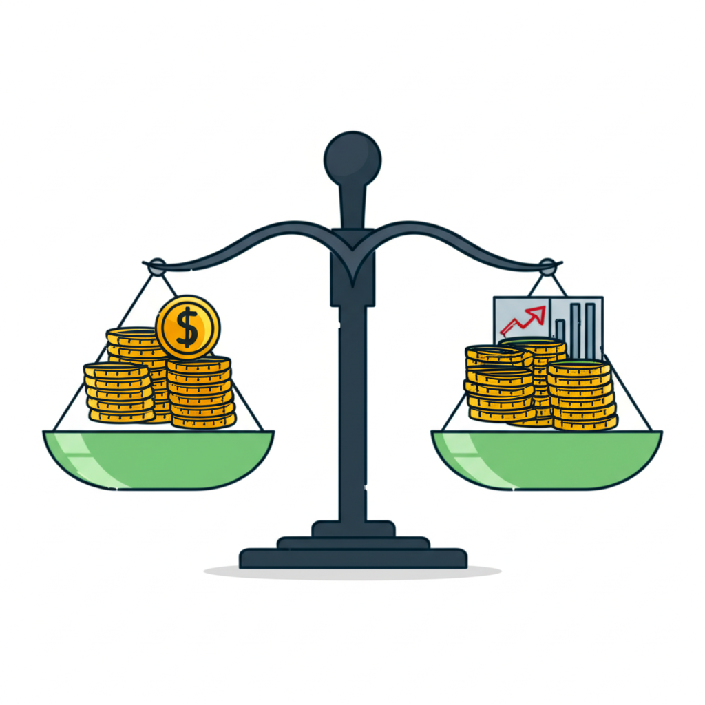 Illustration showing a balanced investment portfolio with allocations to safe havens, commodities, and traditional assets