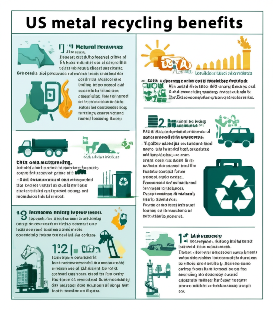 Key benefits of US metal recycling, including energy savings and job creation