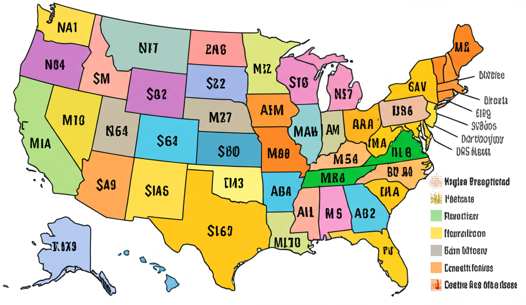 US map highlighting commodity market trends