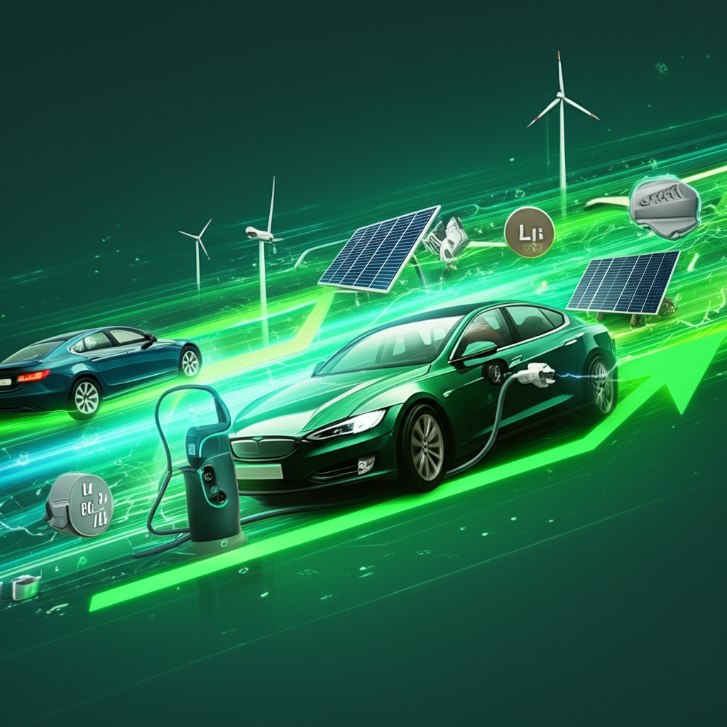 EV and green energy metals boom illustrating demand surge for battery materials