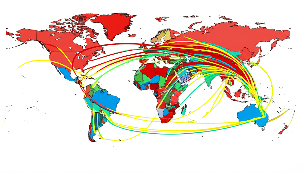 Global map showing rising commodity demand from emerging markets in Asia, Africa, and Latin America